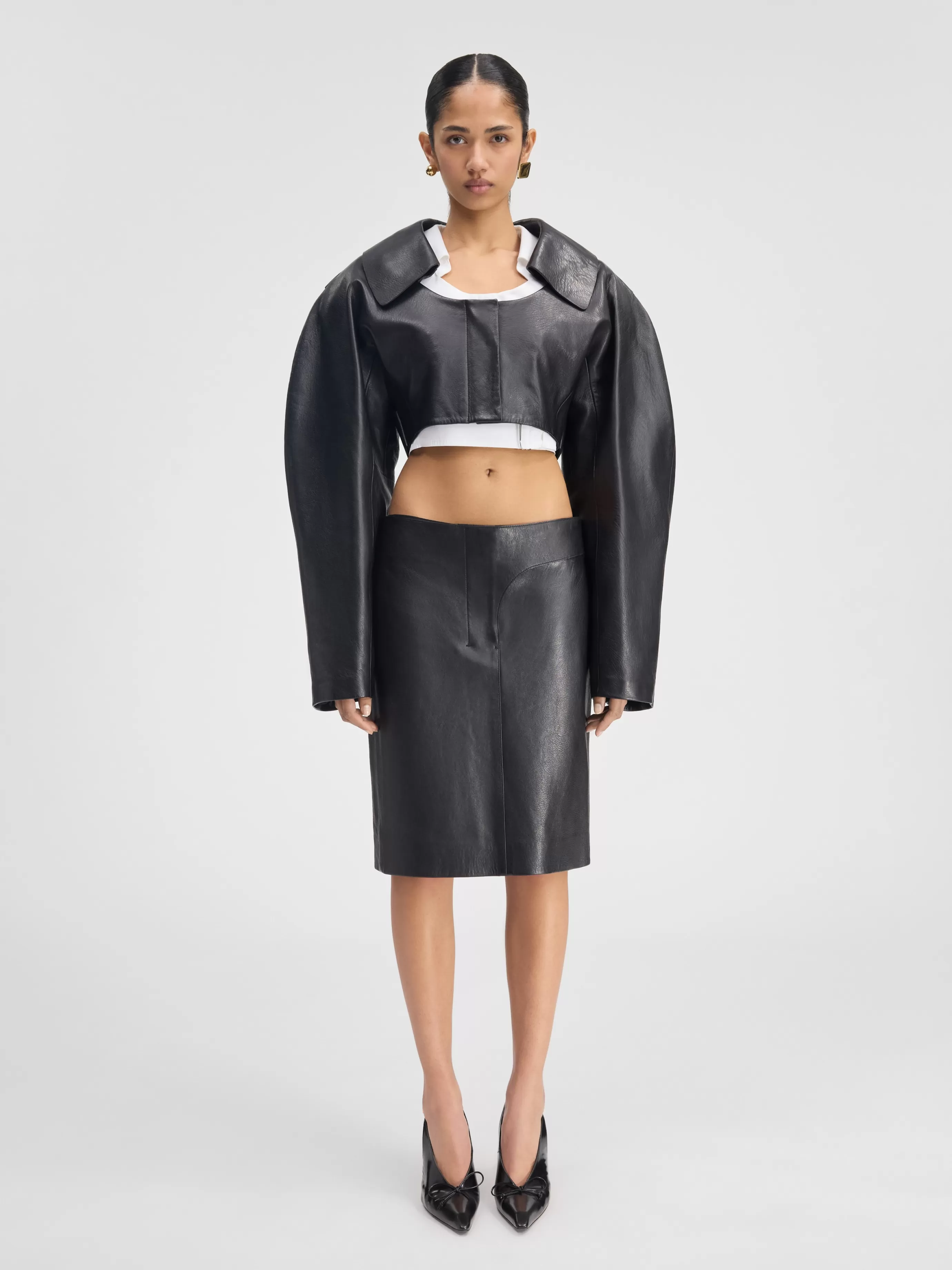 Femme Jacquemus La jupe Obra cuir